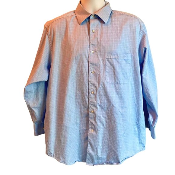 Talbots Blue White Dress Shirt 100% Cotton Long Sleeve Men's 16.5 - Picture 3 of 8